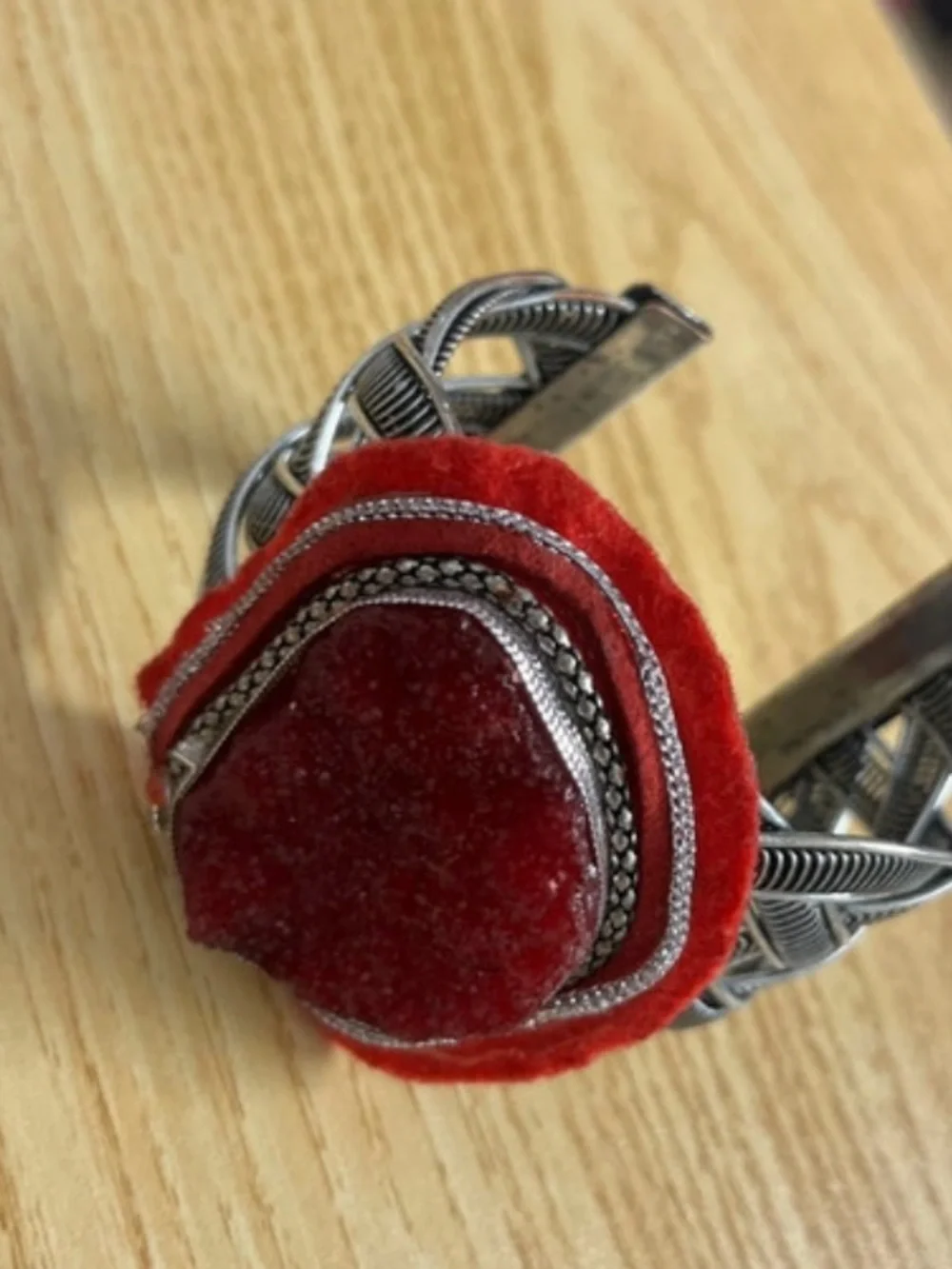 Red Velvet Statement Bracelet